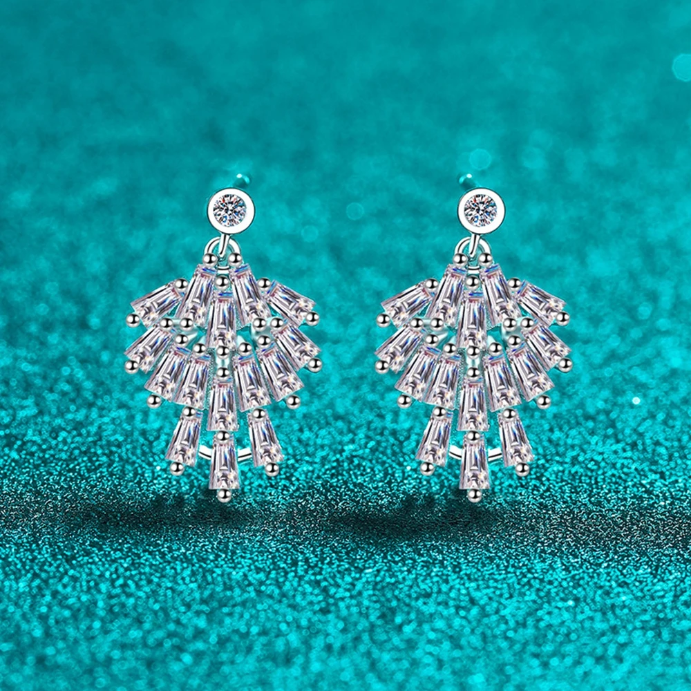 D Color 4.58CT Moissanite Earrings Tested with Diamonds S925 Sterling Silver Ear Studs for Woman Mother's Day Party Jewelry Gift