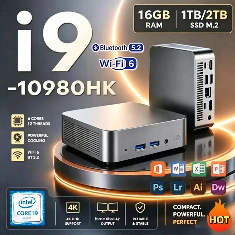 2026 Intel Core I9-10980HK Windows 11 Pro Intel N150 Minipc 16GB RAM 1TB 2TB SSD Gaming I9 Computer WiFi6 Mini Desktop PC USB3.0