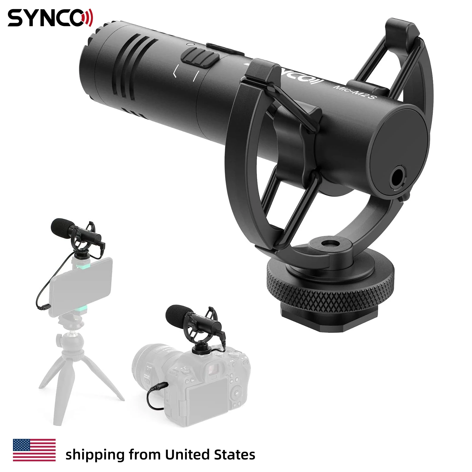 

SYNCO Mini Cardioid Directional On-Camera Mic M2S Video Microphone for DSLR Camera Smartphone with 3.5mm Microphone