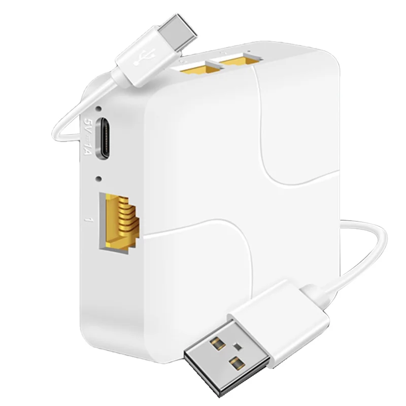 AED7-New Gigabit One-To-Four Splitter 1000Mbps Network Distributor Switch Extender Built-In Switching Chip