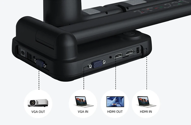 Portable Classroom Scanner Machine HD 8 Megapixel A4 Document Scanner Visual Presenter with LED Fill-in Light
