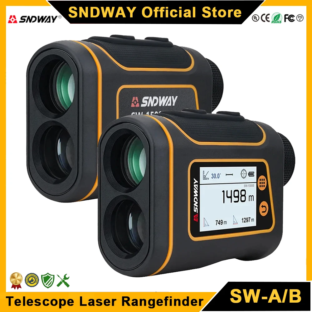Telescopio profesional SNDWAY telémetro Industrial telémetros telémetro de Golf binoculares 600M 1000M 1500M medidor de distancia