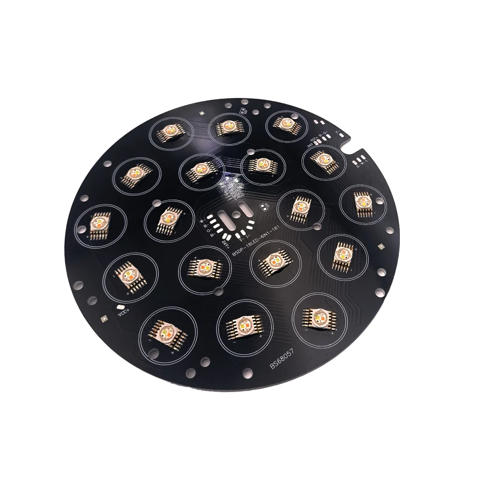 6in1 18X6W RGBWYV ไฟ LED แบบเต็มสี กันน้ำ ตัวเรือนอะลูมิเนียมหล่อ สำหรับงานเวที อะไหล่ซ่อมแผงวงจร PCBA ประเภทสินค้า
