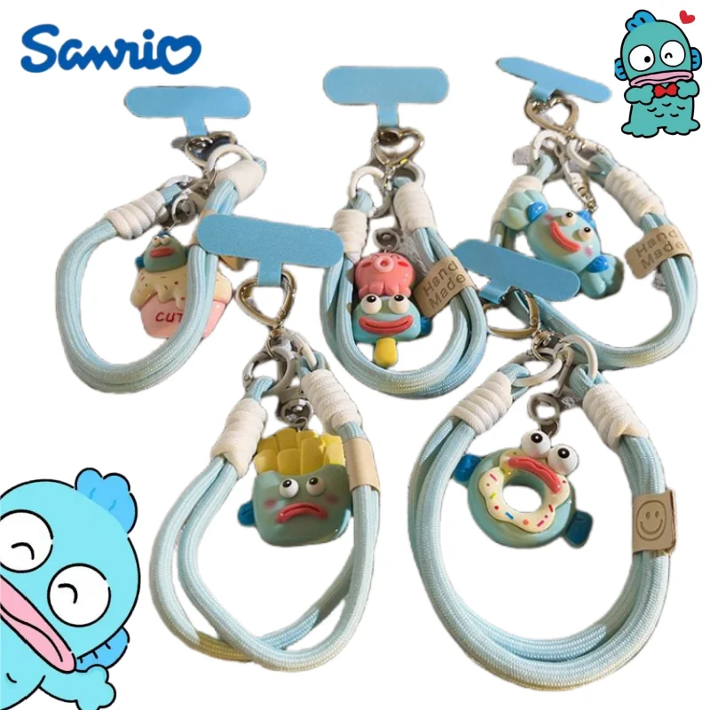 

Sanrio Hangyodon Creative Fun High-value Anime Peripheral Mobile Phone Chain Braided Rope Kawaii Cartoon Keychain Decoration