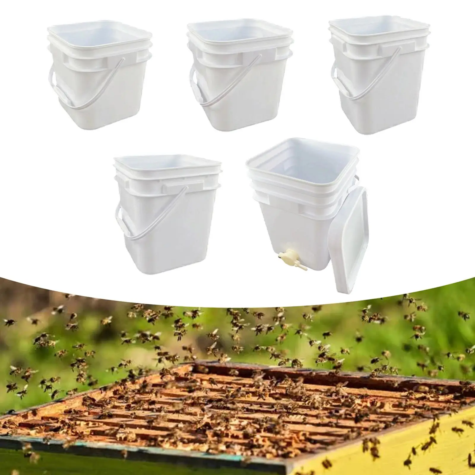 

Honey Bucket, Durability, Supplies, Premium, Versatile, Practical Easy to Use with Gate and Lid Storage Bucket Equipment