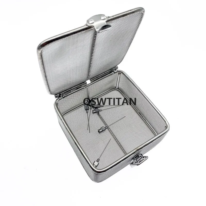 Sterilizing basket with Lid stainless steel disinfection net basket surgical operating instrument autoclave sterilization