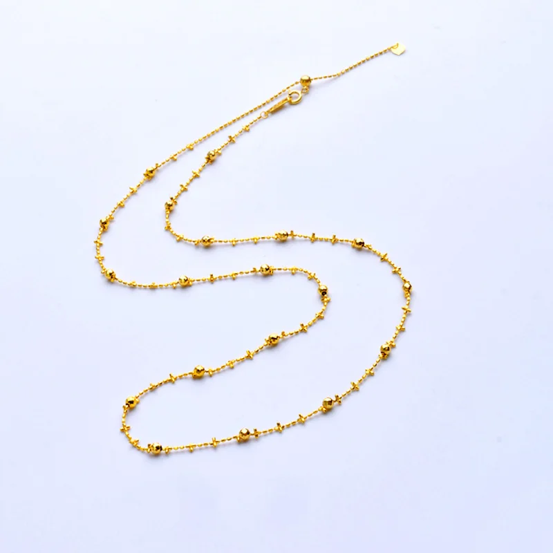 

Сказочная цепочка, ожерелье из желтого золота 18 карат, кулон, ювелирные изделия au750, ювелирные изделия, модные легкие роскошные универсальные подарки на свадьбу