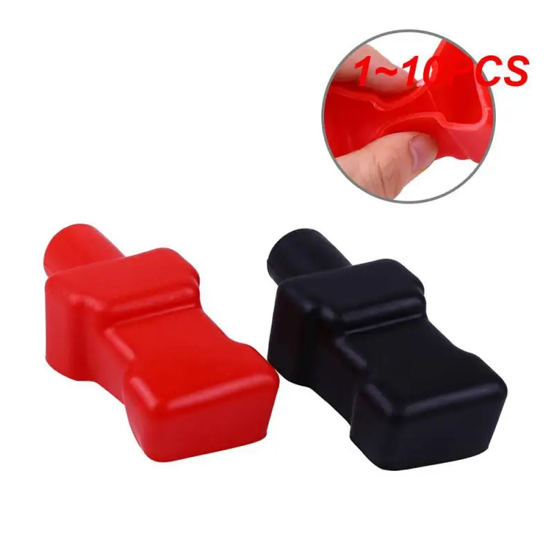 1~10PCS Durable 1 Set Universal Battery Terminal PVC Insulating Protector Covers Black+Red Insulating Covers For Angle Type