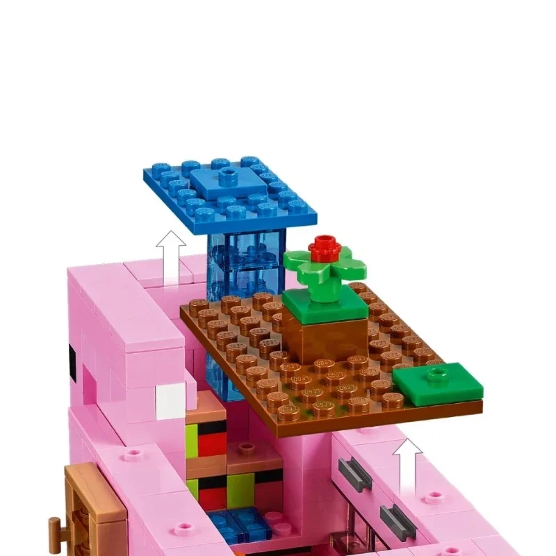 Pink Pig House Building Blocks Model Fit21170 Toys for Children Christmas Gift