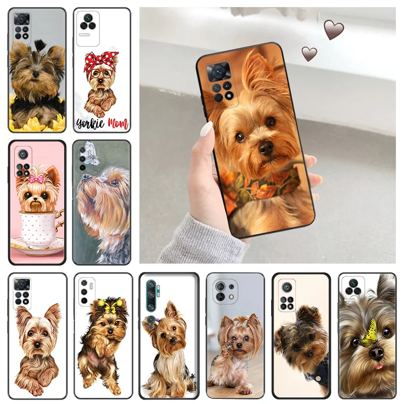 Soft Case for Redmi Note 11S 10S A3 10C 10A A3X Xiaomi 14 11T Pro 10T 10 11 Lite Yorkshire Terrier Dog Black Phone Cases Cover