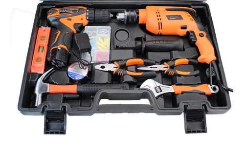 Hot Sale 70PCS multi-function 12V cordless drill power tool set rechargeable electric drill and impact drill set