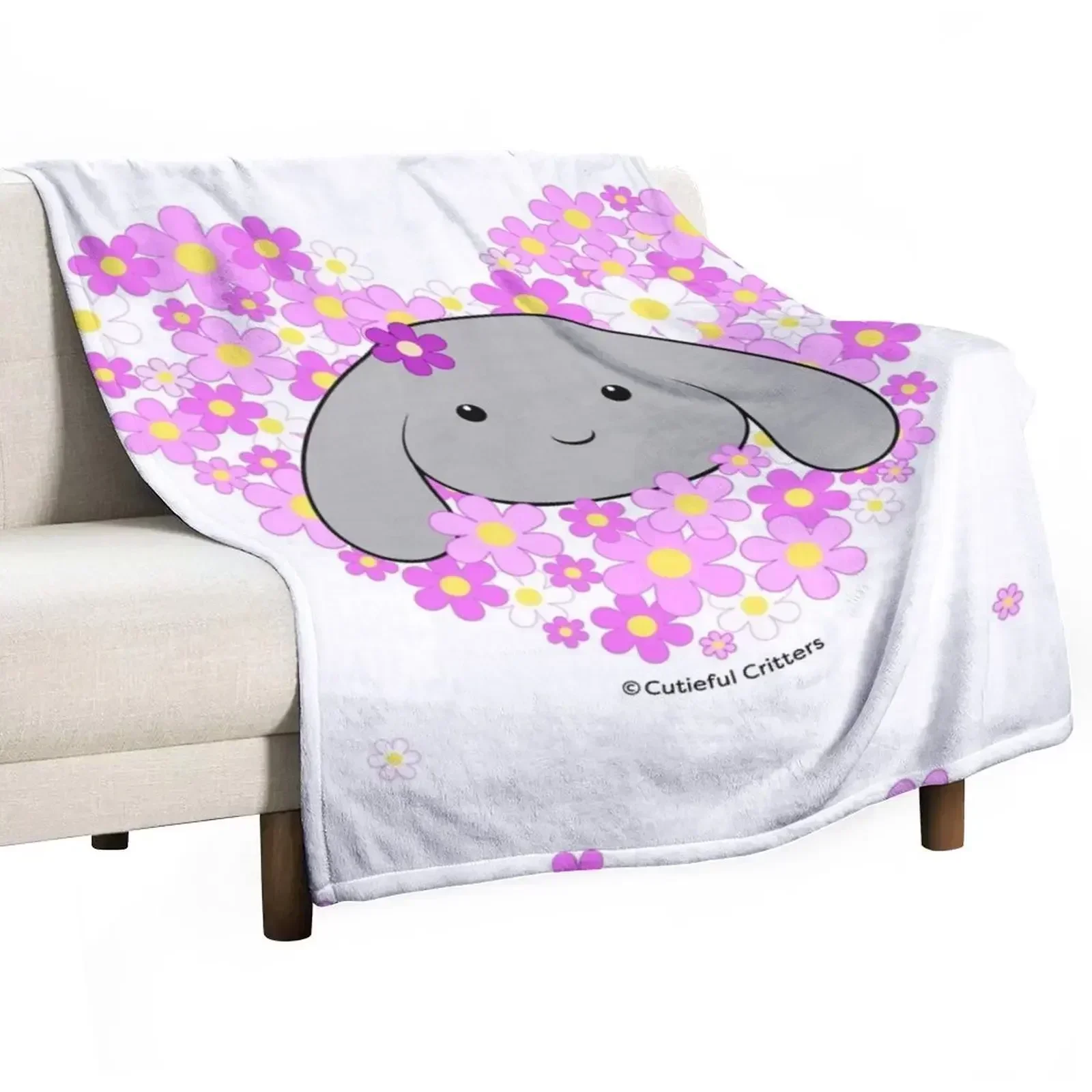 Blooming heart- lop bunny Throw Blanket Blankets For Baby Cute Plaid Loose Blankets