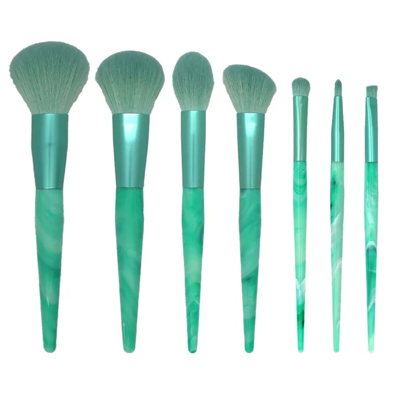 SAIANTTH Imitation goat wool 7pcs makeup brushes set high texture marble pattern sculpting  powder contour brush beauty tools