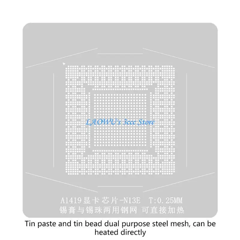 Y8AD BGA Reballing Stensil per GPU A1419 A13E SRLG4 SCHEDA SALDA SALDA