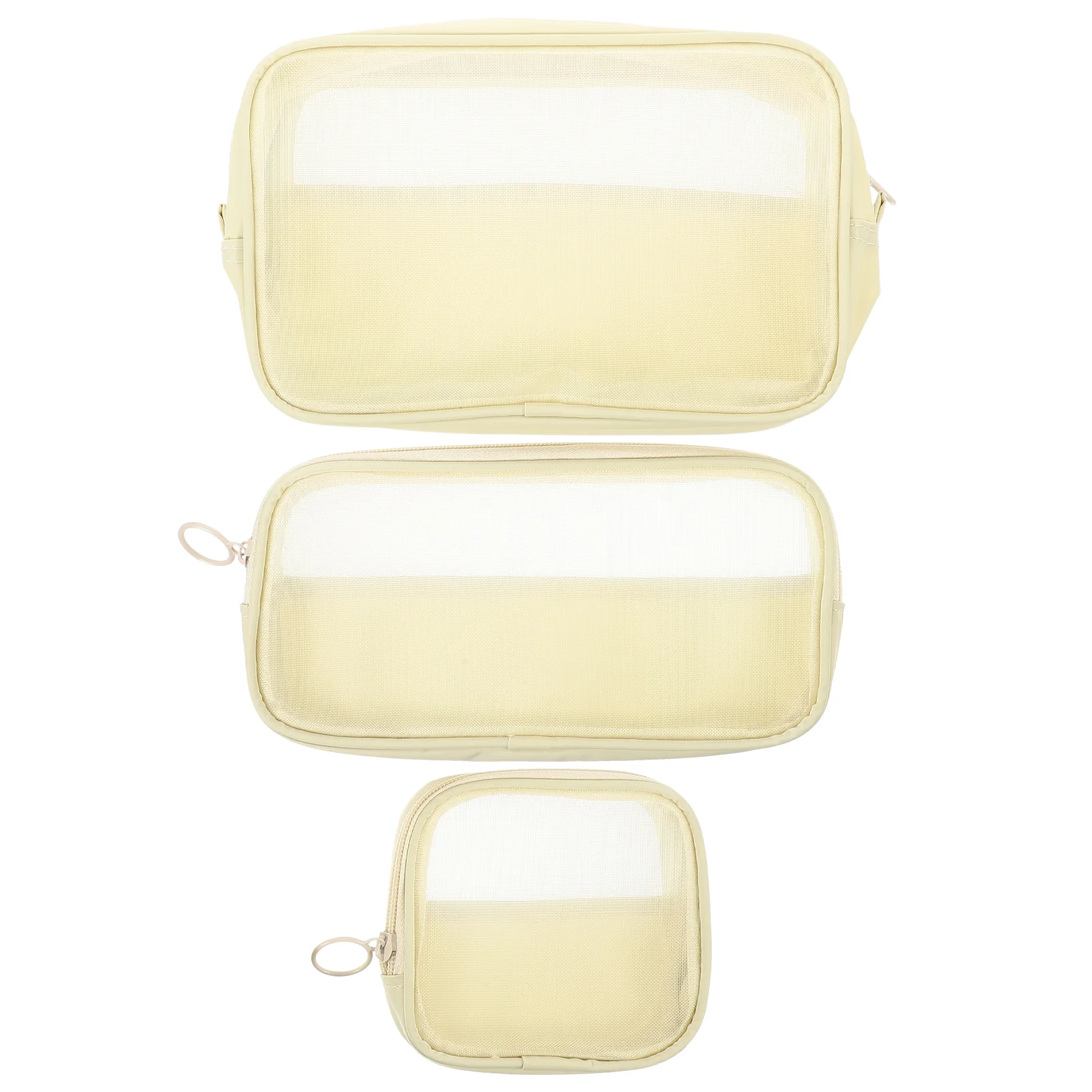 3 Pcs Women Makeup Pouch Earphone Medicine Bag (beige Three-piece Set) Three-dimensional Toiletry Organizer Travel