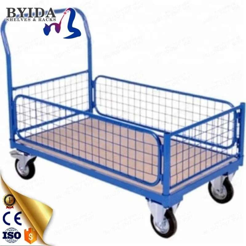 custom.Double-side Warehouse Platform Foldable Trolley