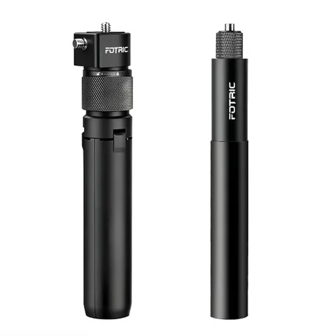 FOTRIC Action Camera Hand Grip Tripod & Extension Pole, 73cm Lightweight Portable Selfie Stick for GoPro, Insta360 and Compatible Cameras, POV Recording Vlogging Travel Outdoor Car Shooting Accessory, Foldable Stable Stand, Adapter & Camera Not Included