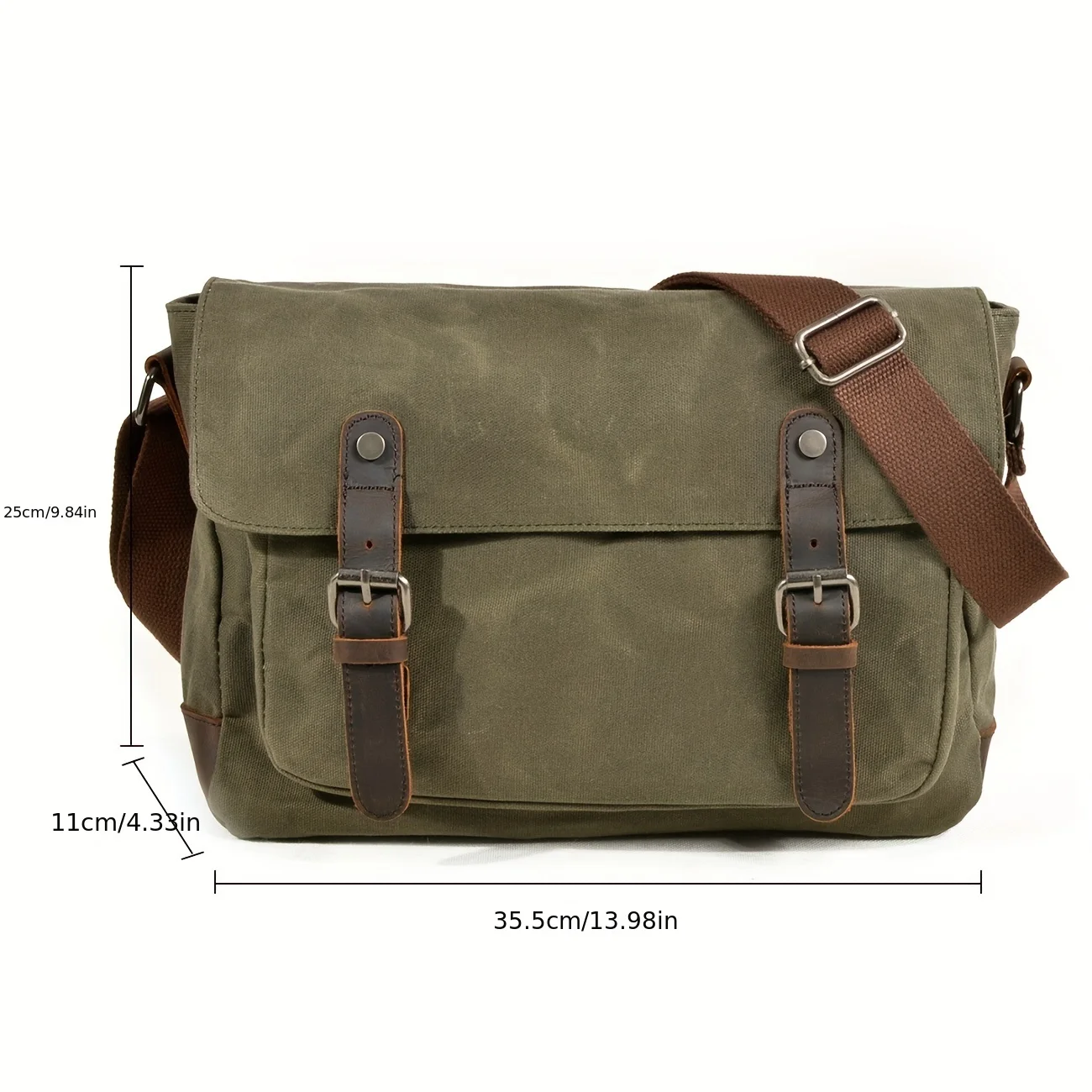 Vintage Men\'S Outdoor Casual Crossbody Bag Canvas Single Shoulder Crossbody Bag Men\'S Anti-Splash Oil Wax Vintage Crossbody Bag