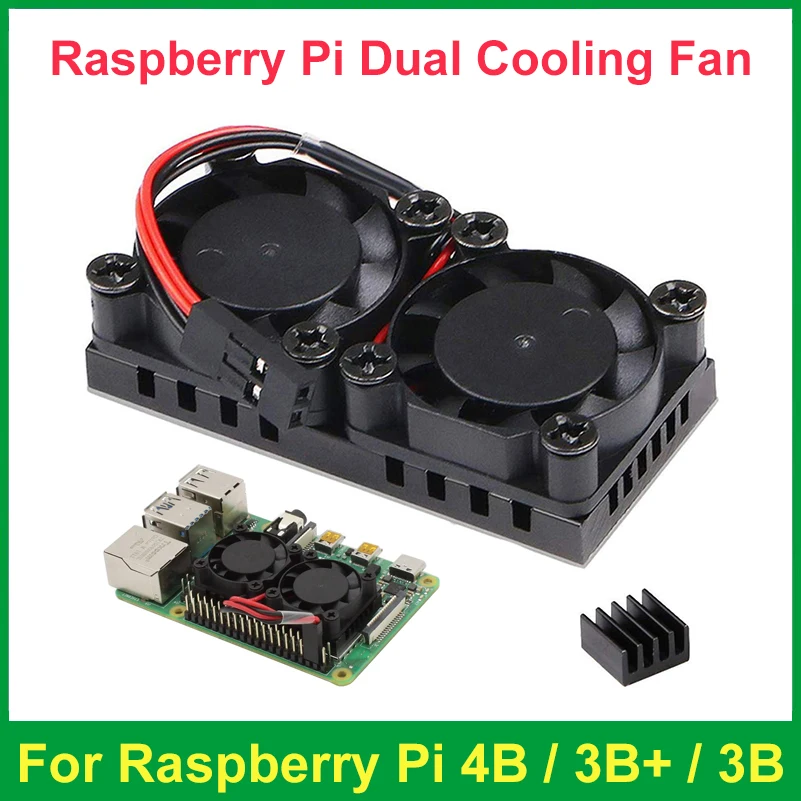 

Raspberry Pi 4 Dual Fan CPU Cooling Radiator With Silicone Thermal Pad Heat Sink For Raspberry Pi 3 Model B 3B+/3B/4B