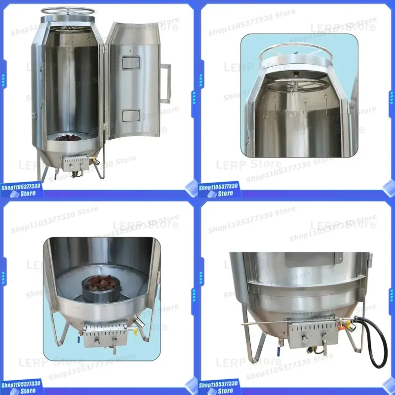 Stainless Steel Charcoal BBQ Grill Two Layer Pig Roasting Oven Duck Baking Machine Outdoor Barbecue Equipment for Whole