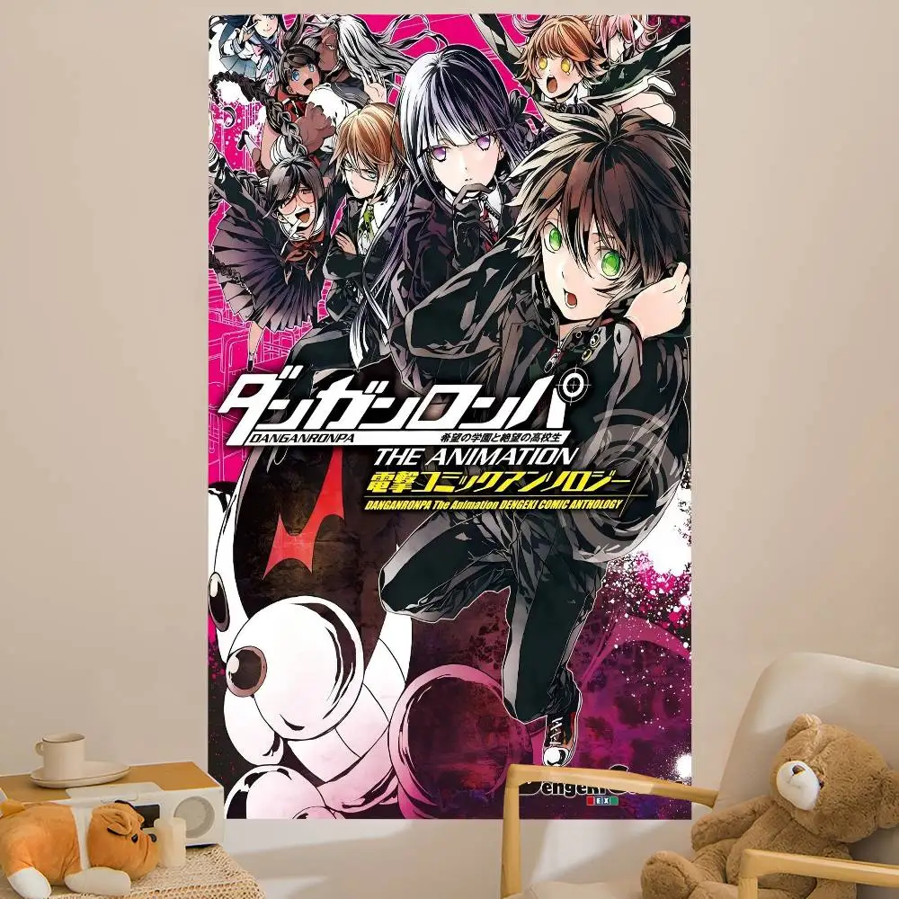 Anime Game Danganronpa Chart Tapestry Art Science Fiction Room Home Decor Cheap Hippie Wall Hanging