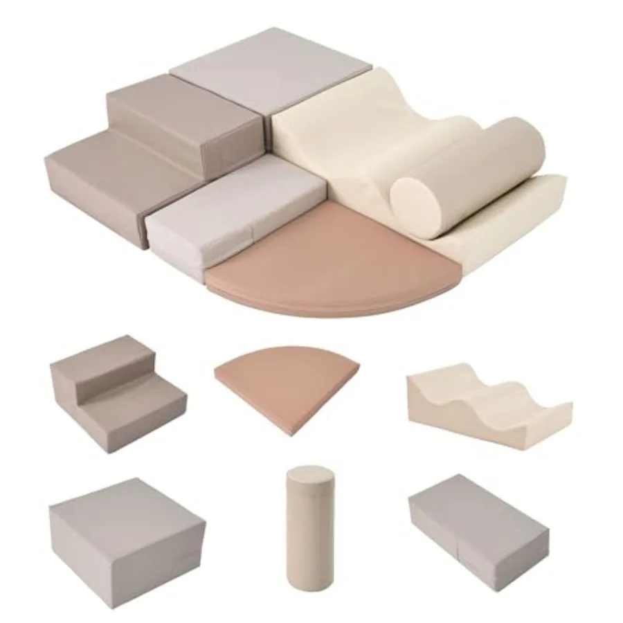 

Merax Climbing Toys for Toddlers Soft Climb and Crawl Playset Indoor Baby Soft Foam Blocks for Climbing Crawling 6-Piece