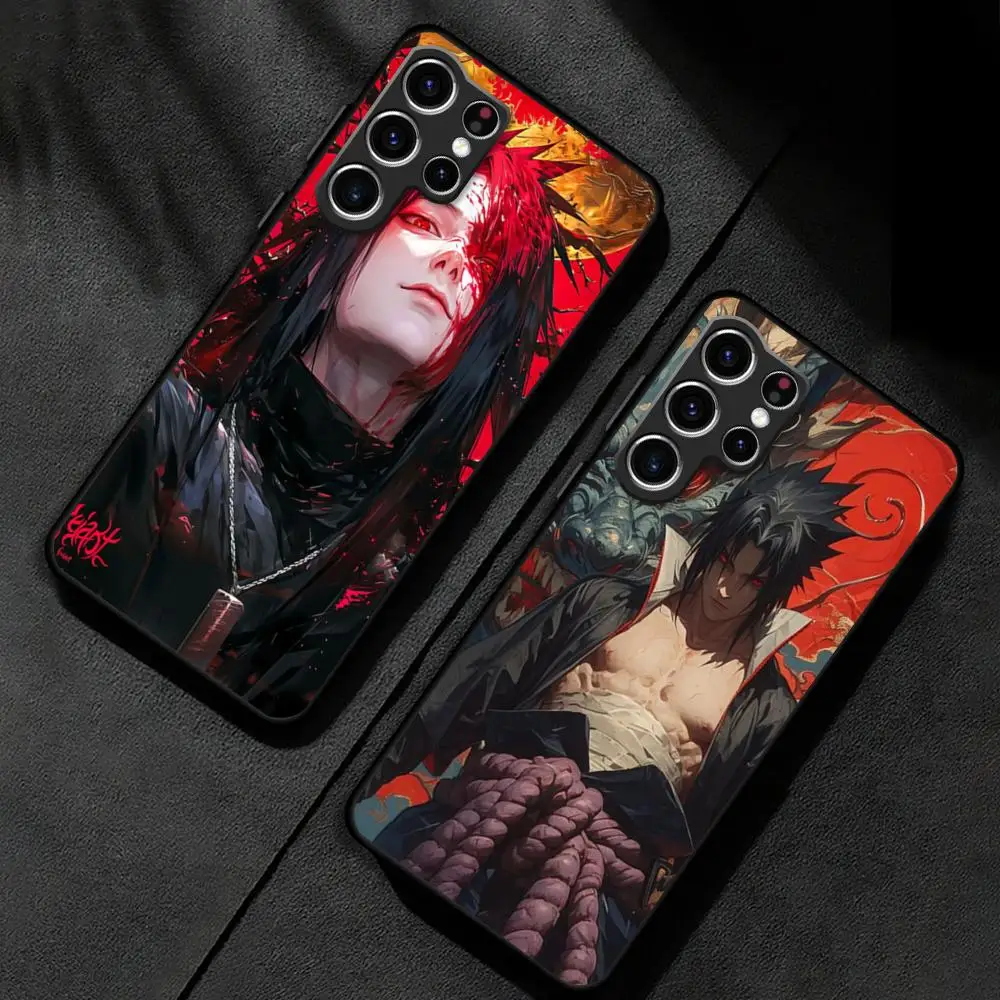 U-Uchiha family blood eye Phone Case For Samsung Galaxy S24 S23 S22 S21 S20 Plus Ultra Note20 Soft Black Phone Cover