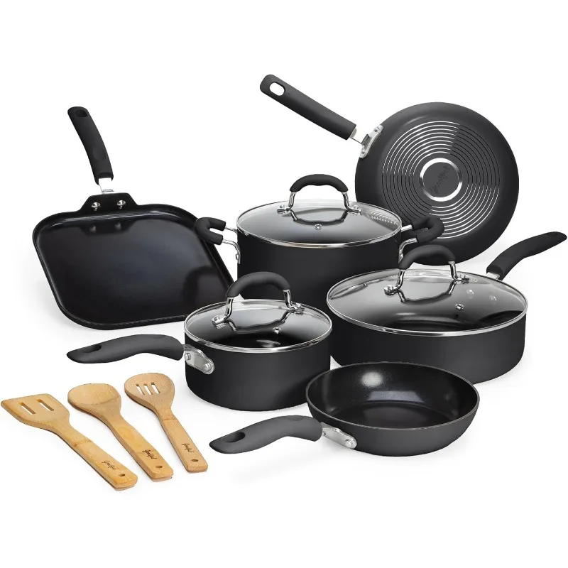 Ceramic Nonstick Pots and Pans Set, Premium Ceramic Coating Made without PFOA, PTFE or PFAS, Dishwasher Safe,