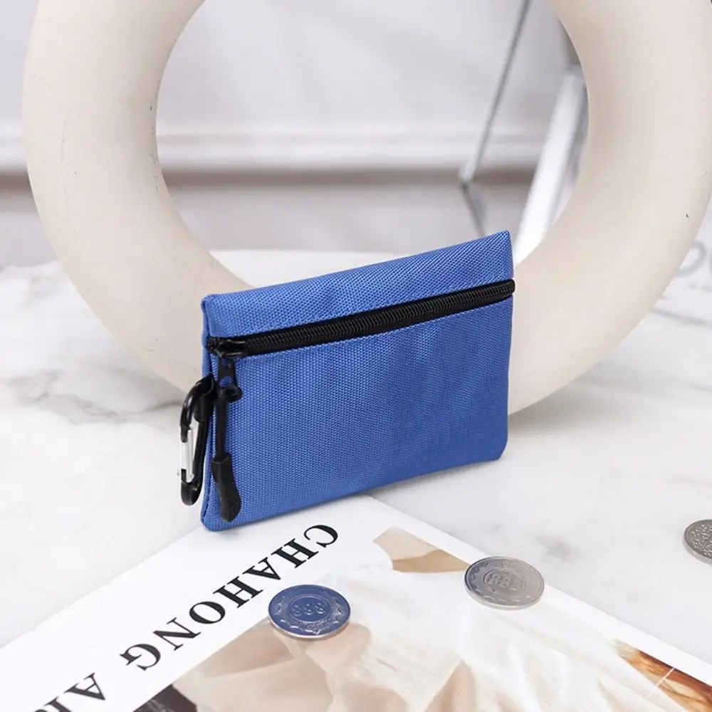 Practical Canvas Coin Purse Zipper Solid Color Card Bag Ultra Light Mini Size Key Pouch For Men