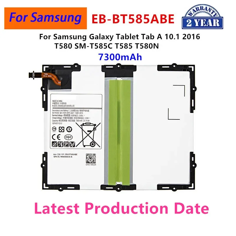 Batería nueva de tablet EB-BT585ABE 7300mAh para Samsung Galaxy Tab A 10.1 2016 T580 SM-T585C T585 T580N 2