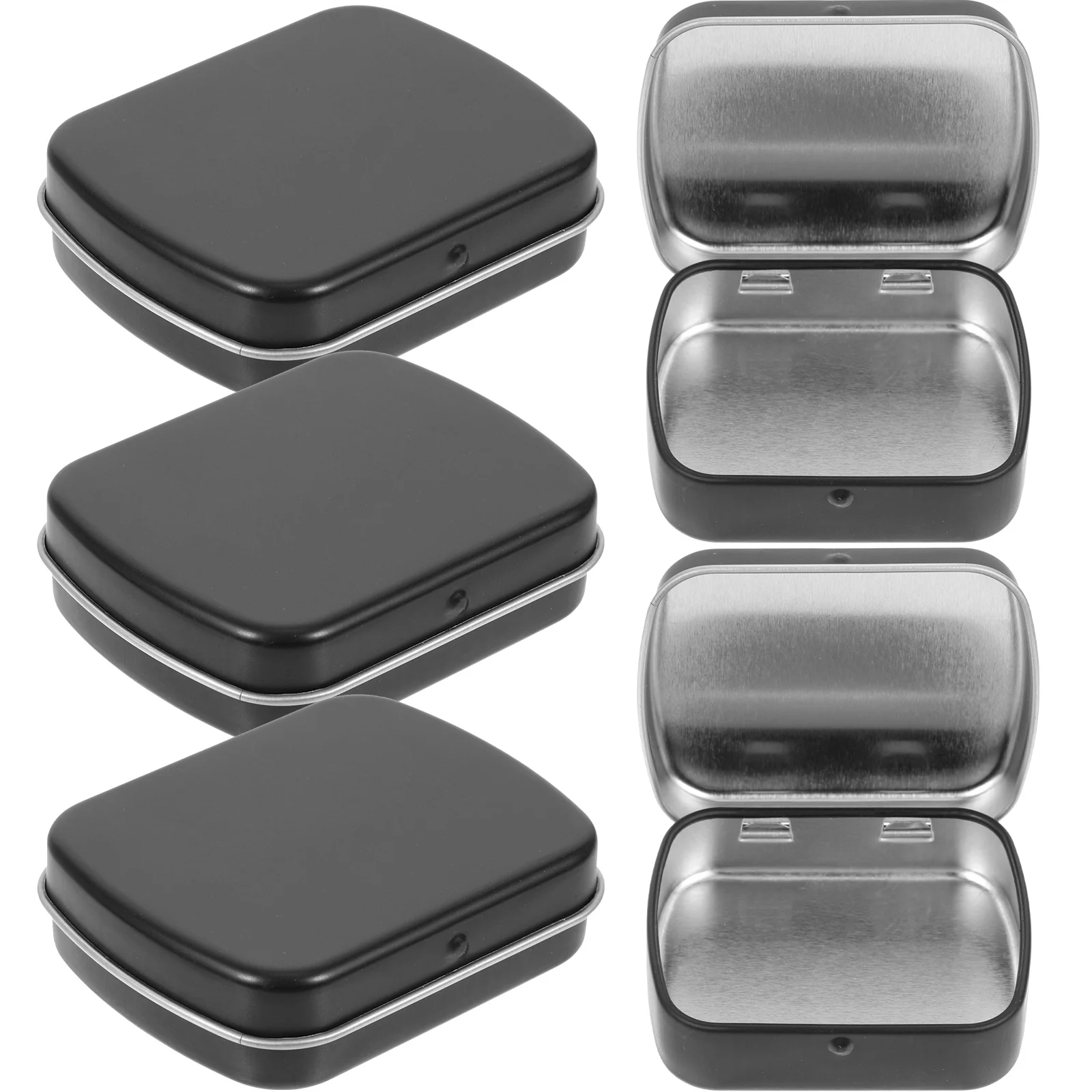 

10pcs Candy Tin Storage Box 60x45x15mm Hinge Durable Insect Proof Organizer Metal Container Small Objects