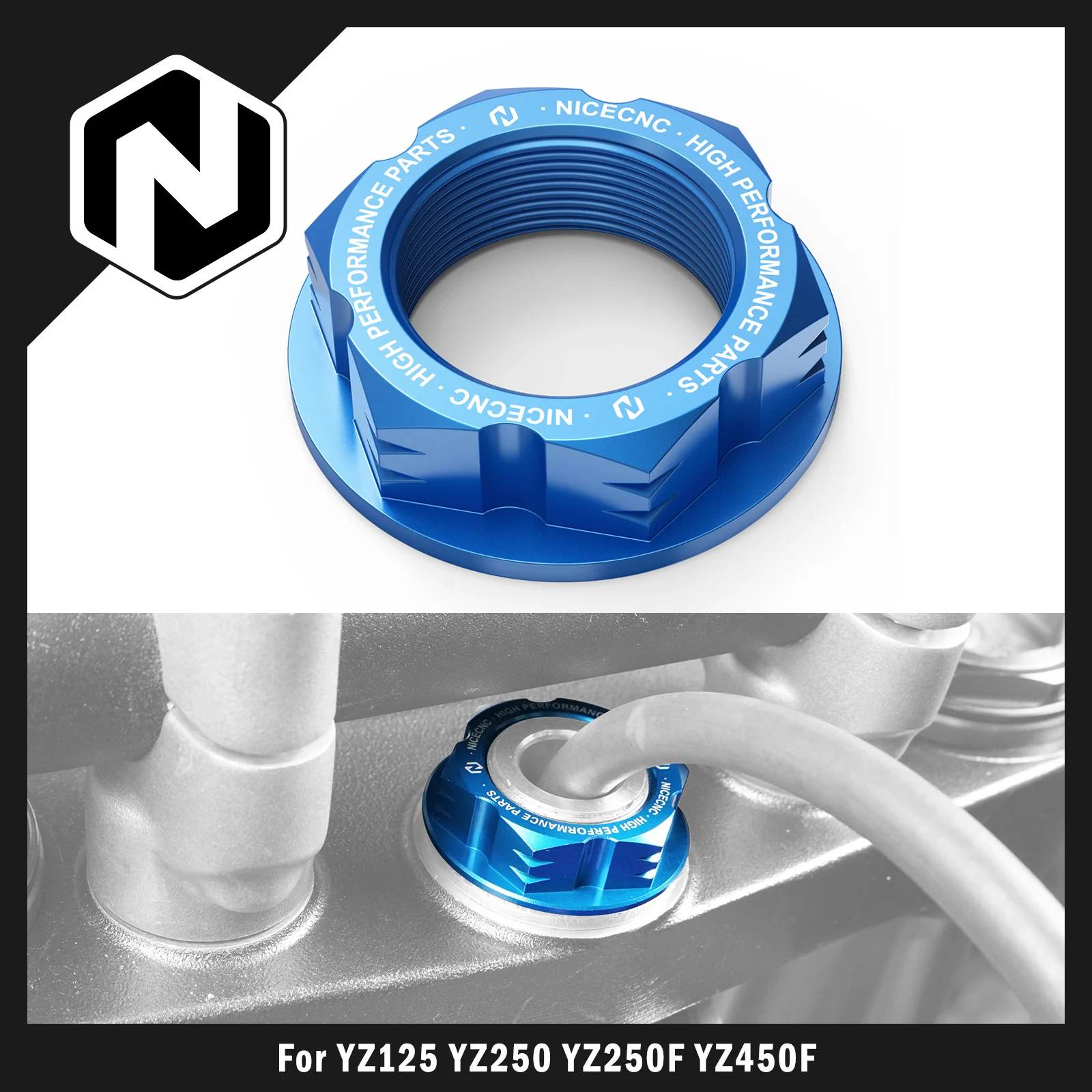 

NICECNC For Yamaha YZ125 YZ250 2006-2021 YZ250F YZ450F 2006-2009 WR250F WR450F WR250FX YZ 125X 250X Steering Stem Nut Screw