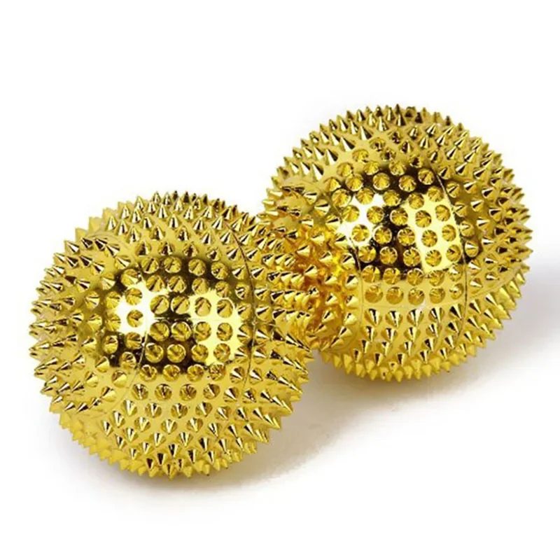 1 Pair Magnetic Hand Massage Ball Relieves Muscle Tension Acupoint Muscle Relaxation Stabbing Ball Male and Female Golden Tool