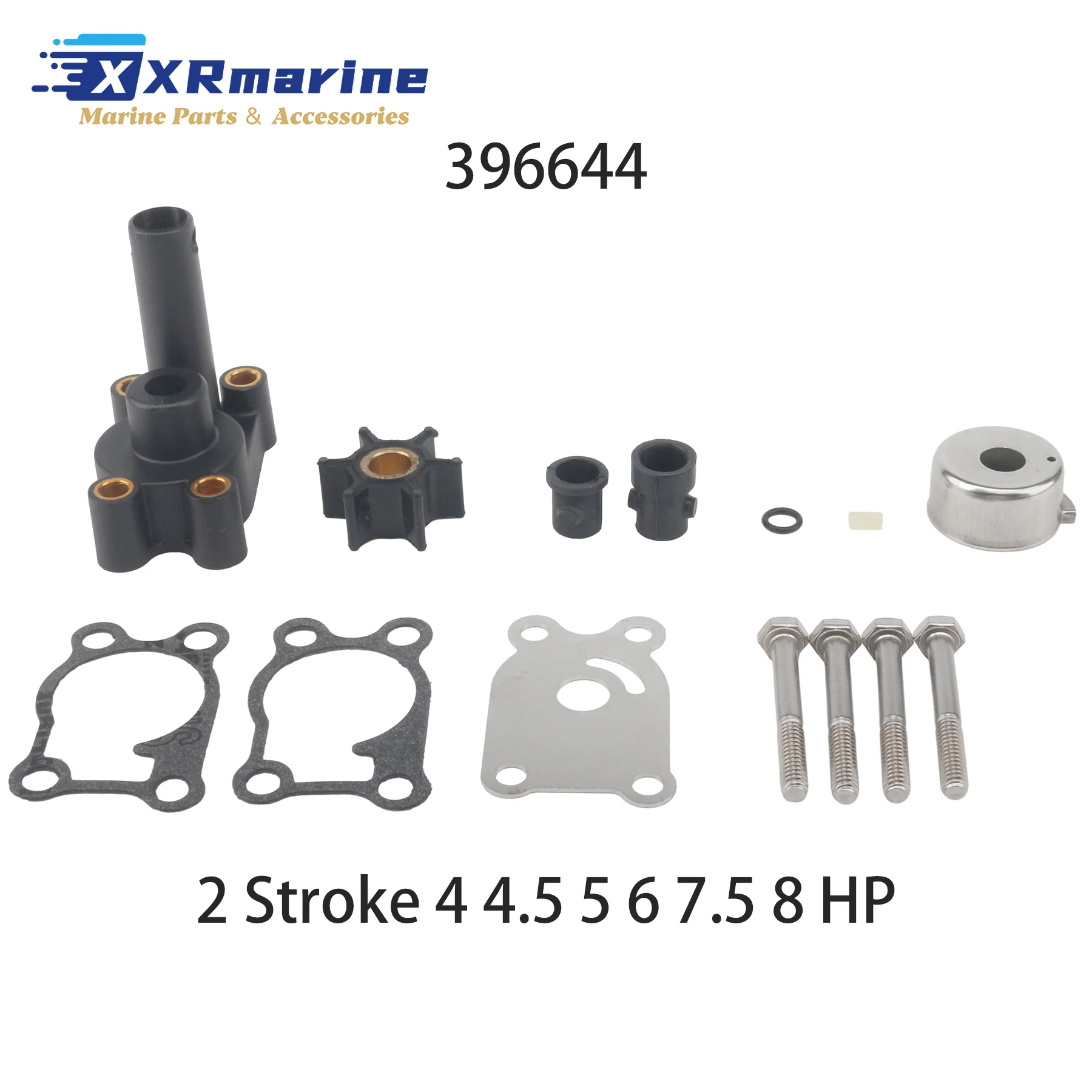 For Johnson Evinrude 2/4 Str Outboard Water Pump Repair Kit 4 4.5 5 5.5 6 7.5 8 9.9 10 15 18 20 25 28 30 35 40 48 50 55 60 HP