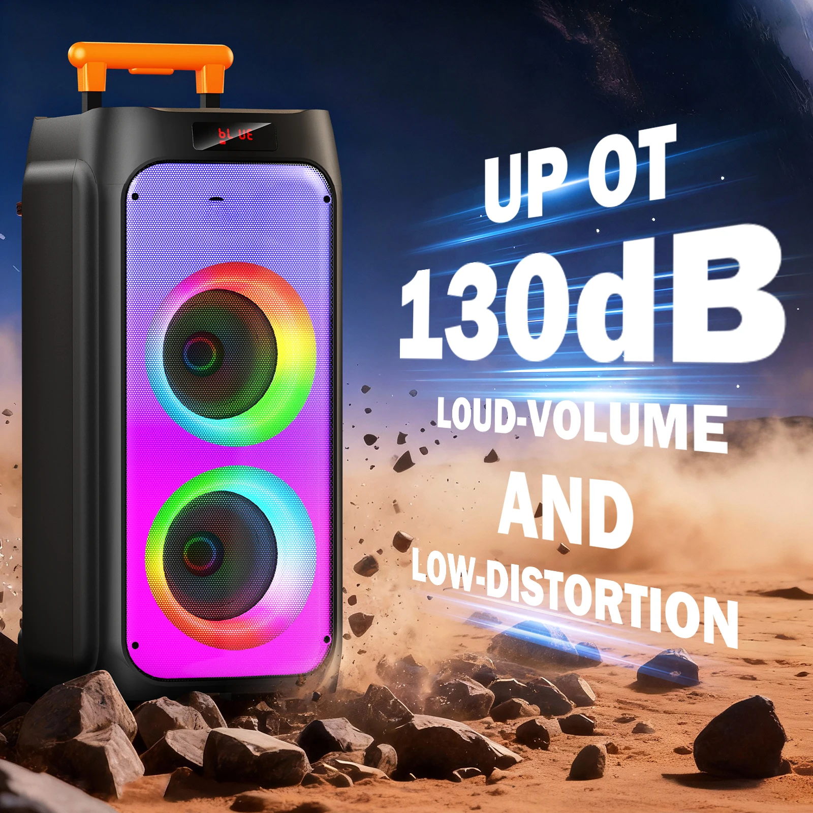 آلة الكاريوكي T8، مكبر صوت كاريوكي كبير مزود بتقنية البلوتوث مع طاقة ذروة 500 وات للبالغين، نظام PA مع عجلات دوارة وعربة #2