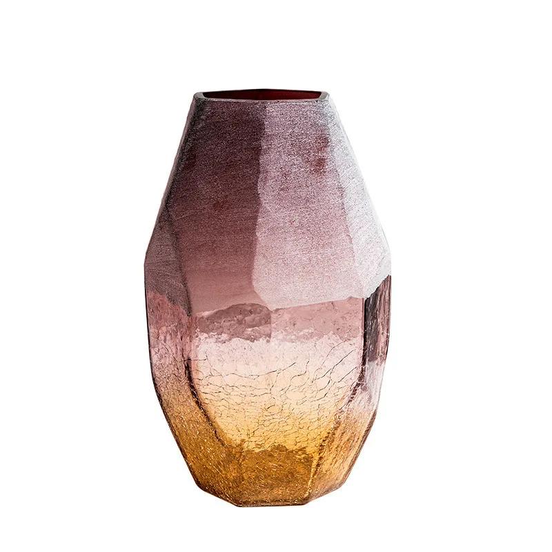 

CX handmade stained glass vase, geometric glass crafts creative home decoration