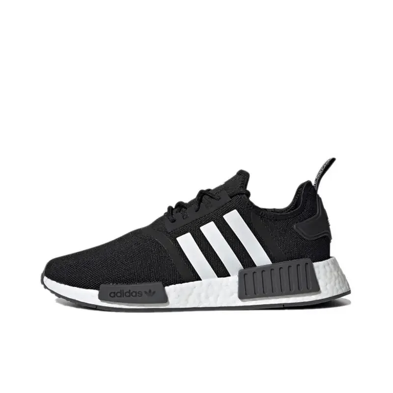 Adidas Originals NMD R1 BOOST Moda para hombre Tela transpirable Zapatos deportivos ligeros al aire libre Zapatos casuales Zapatos para correr Negro Blanco