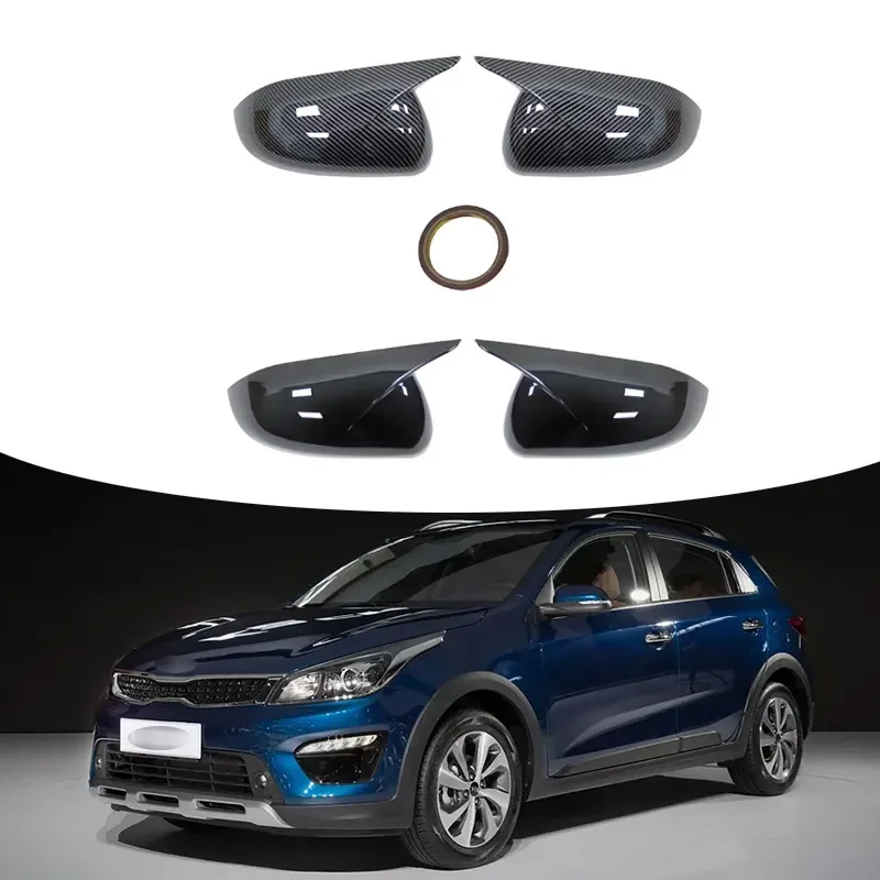 For 2017-2023 Kia KX Cross K2 Rio4 Rearview Mirror Cover Horn Carbon Fiber Rearview Mirror Shell
