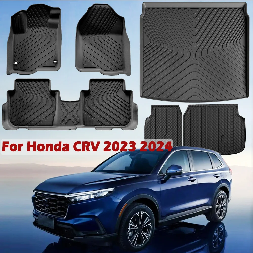 

TPE Floor Mats for Honda CR-V CRV 2023 2024,All Weather Protection Cargo Liner Waterproof Trunk Mat with Backrest Pad