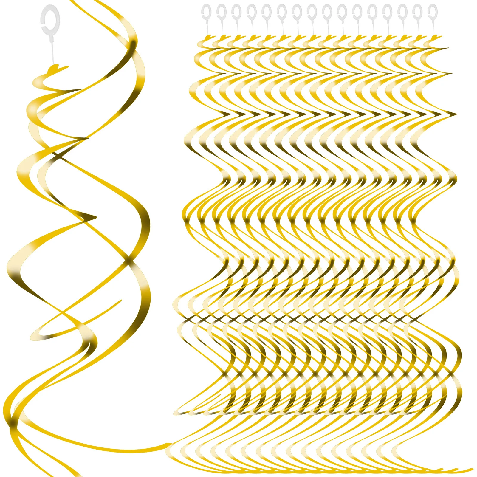 

30Pcs Curling Spiral Swirl Decorations Hanging Party Ceiling Decoratives Vivid PVC Strips for Holiday Wedding Event Decoration