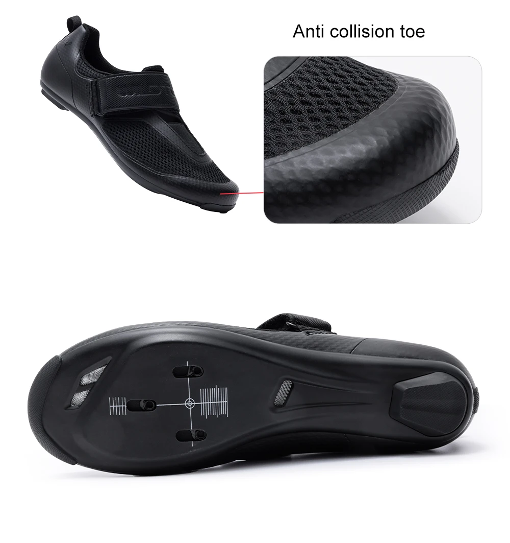 WILDTO Triathlon-Radschuhe Herren-Rennradschuhe Neue Nylon- und Glasfasersohle Knock-Schutz-Zehenpartie Atmungsaktive Fahrradschuhe mit Schnellverschluss – Detail 8