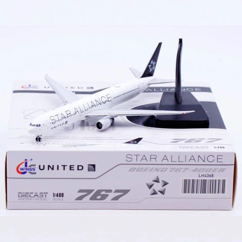 

LH4368 Коллекционный самолет из сплава в подарок JC Wings 1:400 United Airlines «StarAlliance» Boeing 767-400ER литая под давлением модель самолета N76055
