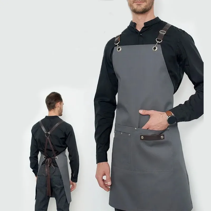 

Waterproof Unisex Canvas Apron for Cafe Barber Garden Work Durable and Stylish Kitchen Cooking Baking BBQ Apron