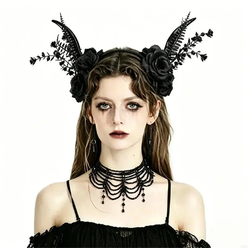 Hexenhut-Kopfbedeckung aus Kunststoff, lustiges Accessoire, Halloween-Stirnband für Mottopartys und Verkleidungsspiele Y08E – Detail 2