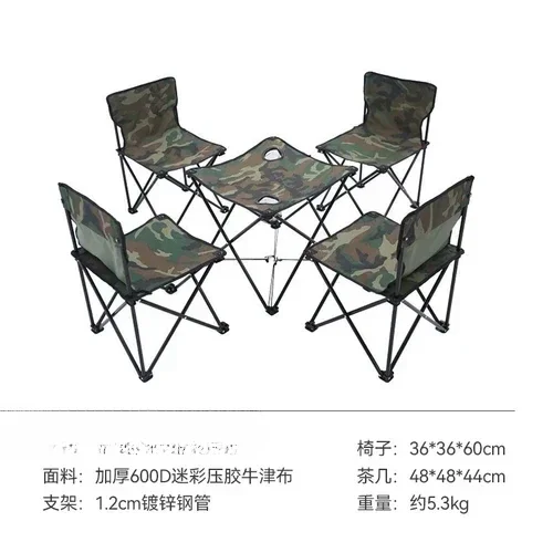 Outdoor Camping Folding Table and Chair Set Picnic Supplies Courtyard Leisure Beech Egg Roll Table Kermit Aluminum Tubing