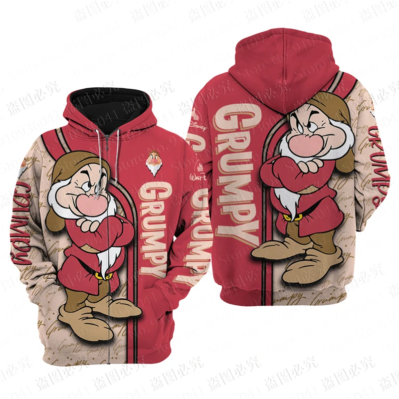 

Grumpy Dwarf classic women men 3D Disney Print High quality Fleece Zipper/ Hoodies Pullover Tops