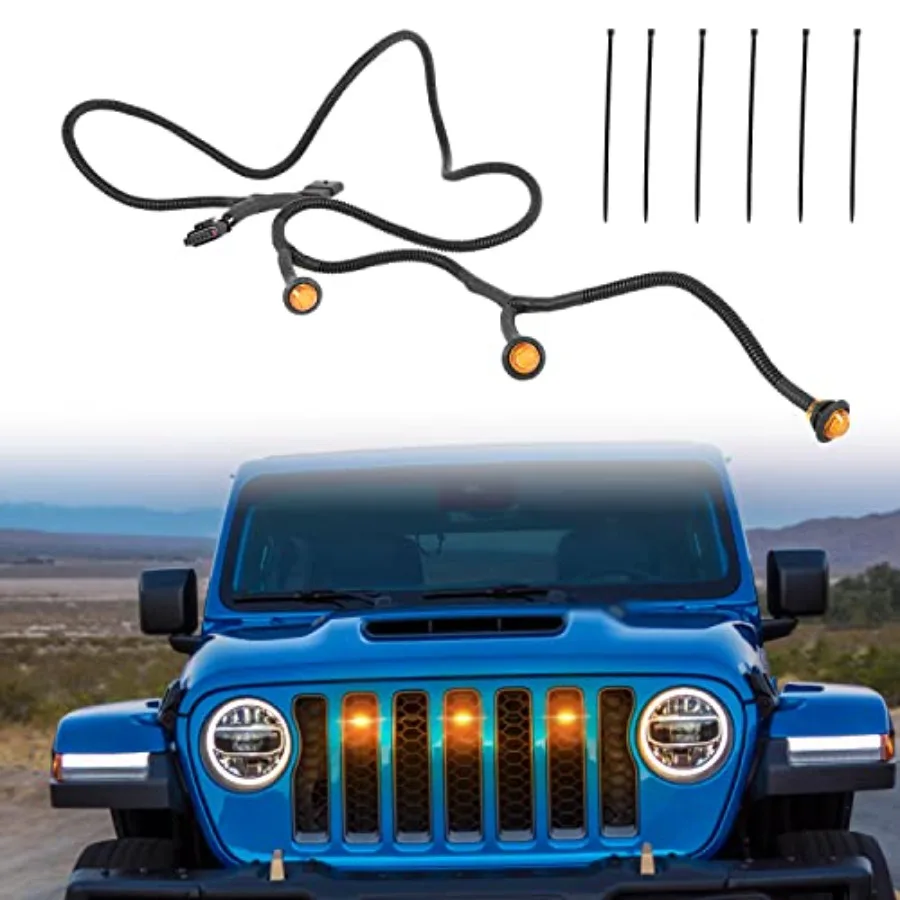 

Комплект светодиодных фар для решетки радиатора в стиле Pre-Runner для Jeep Wrangler JL JLU Sports Sahara Freedom Rubicon 2018-2022: безопасные и полезные вспомогательные фары