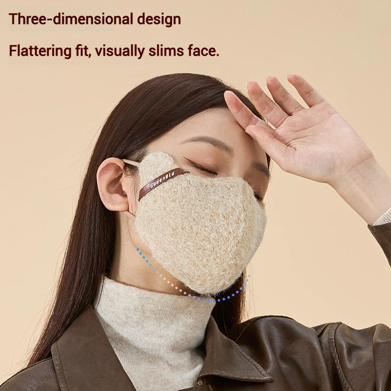 Winter Warmth Face Mask for Women Thermal Windproof Balaclava for Cycling & Outdoor Sports Fashionable Cold-Proof Plush Mask