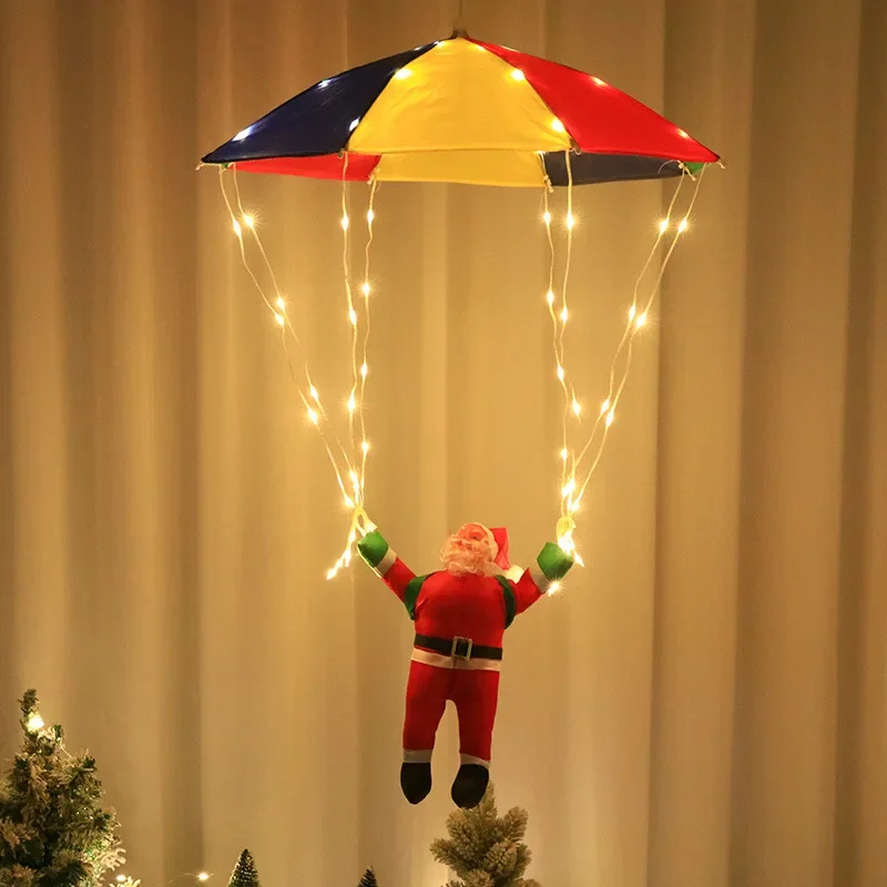 LED Light Christmas Skydiving Old Man Courtyard Gate Christmas Decorative Light Parachute Old Man Light String