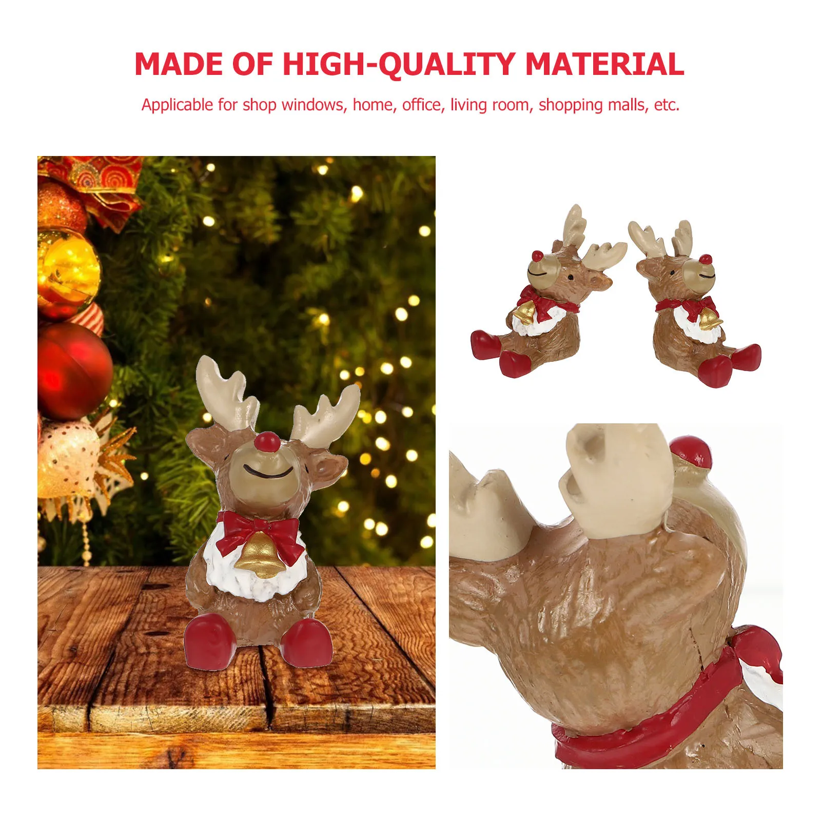 

2Pcs Xmas Resin Mini Deer Aquarium Ornament Christmas Fish Tank Decor Micro Landscape Tabletop Decoration Festive Addition